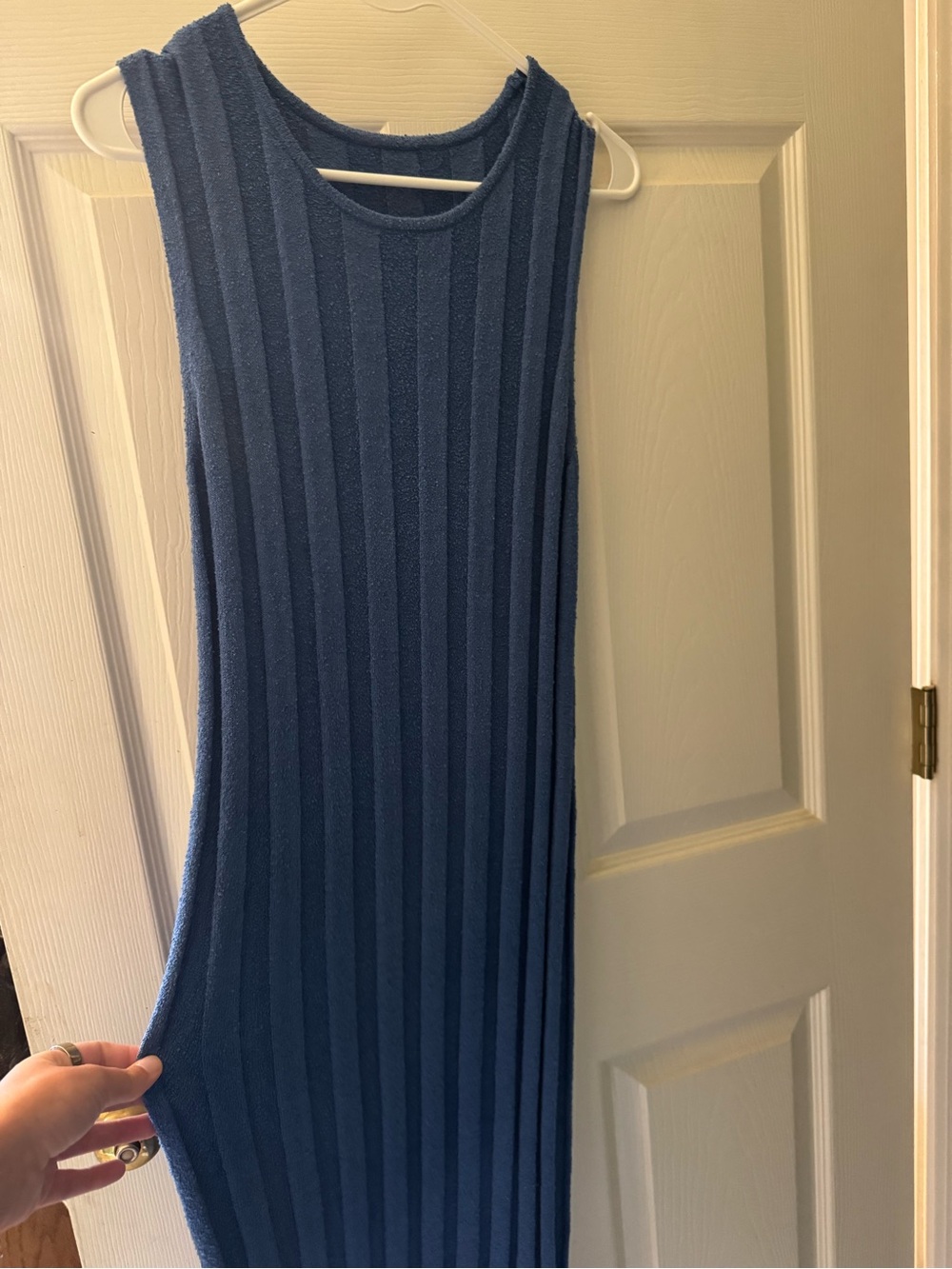 Ribbed Sleeveless Knit Maxi Dress - Deep Blue - Picture 2 of 2